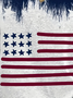 T-shirts Décontracté Été Drapeau des États-Unis Polyester Col V Micro-élasticité Quotidien Coupe Régulière Régulier pour Femmes