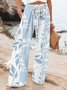 Pantalons Décontracté Printemps / Automne Plantes Coton Quotidien Ample Droit Régulier Pantalon baggy pour Femmes