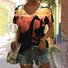 T-shirts Femmes Décontracté Floral Été Coton Col V Micro-élasticité Quotidien Manches Courtes Régulier
