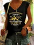 Top Débardeur Tops Femmes Décontracté Été Lettres de texte Polyester Col V Micro-élasticité Coupe Régulière Régulier Régulier