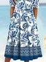 Femmes Floral Comme Image Col Rond Confortable Robe Maxi Décontracté