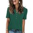 T-shirts Femmes Urbain Plain Été Polyester Col V Manches Courtes Régulier Droit Régulier