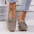 Mocassins Femmes Simple Plain Toutes Les Saisons Bal Talon Bas Bout Rond PU à Enfiler Mocassins