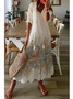 Femmes Géométrique Fleur Col V Confortable Robe Maxi Décontracté
