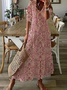 Femmes Géométrique Fleur Col V Confortable Robe Maxi Décontracté