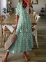 Femmes Géométrique Fleur Col V Confortable Robe Maxi Décontracté