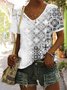 T-shirts Femmes Décontracté Floral Été Polyester Micro-élasticité Manches Courtes Régulier Trapèze Régulier