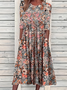 Femmes Floral Comme Image Col Rond Confortable Imprimé Robe Maxi Décontracté