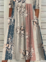 Femmes Floral Comme Image Col V Confortable Imprimé Robe Maxi Décontracté