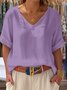 Blouses de Style Occidental Plain Été Aucune élasticité Ample Col Rond Régulier Régulier T.-N.-L. pour Femmes
