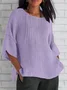 Blouses Femmes Décontracté Plain Printemps / Automne Léger Aucune élasticité Manches trois quarts Col Rond Régulier Droit