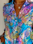 Chemises Femmes Décontracté Abstrait Printemps / Automne Polyester Ample Manches Longues Régulier Régulier T.-N.-L.