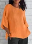 Blouses Femmes Décontracté Plain Printemps / Automne Léger Aucune élasticité Manches trois quarts Col Rond Régulier Droit