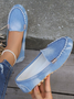 Chaussures à Tige Basse Femmes Décontracté Plain Toutes Les Saisons à Talon Plat Bout Rond Tissu de Toile Caoutchouc à Enfiler