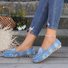Chaussures à Tige Basse Femmes Décontracté Plain Toutes Les Saisons à Talon Plat Bout Rond Tissu de Toile Caoutchouc à Enfiler