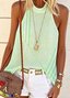 T-shirts Géométrique Décontracté Été Polyester Attaché au Cou Micro-élasticité Quotidien Sans Manches Régulier pour Femmes