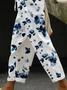 Pantalons Décontracté Floral Printemps / Automne Polyester Imprimé Quotidien Ample Long Régulier pour Femmes