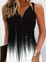 Femmes Abstrait Noir Entaillé Confortable Imprimé Mini Robe Décontracté