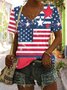 T-shirts Décontracté Floral Été Coton Micro-élasticité Quotidien Coupe Régulière Manches Courtes Régulier pour Femmes