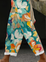 Pantalons Décontracté Floral Printemps / Automne Imprimé Naturel Aucune élasticité Quotidien Droit Régulier pour Femmes