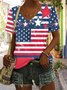 T-shirts Décontracté Floral Été Coton Micro-élasticité Quotidien Coupe Régulière Manches Courtes Régulier pour Femmes