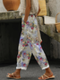 Pantalons Décontracté Floral Printemps / Automne Imprimé Aucune élasticité Ample Droit Régulier Pantalon baggy pour Femmes