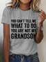 T-shirts Décontracté Été Lettres de texte Coton Micro-élasticité Ample Col Rond Régulier Droit pour Femmes