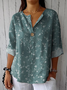 Blouses Femmes Élégant Floral Printemps / Automne Polyester Aucune élasticité Ample Manches trois quarts Régulier Droit