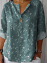 Blouses Femmes Élégant Floral Printemps / Automne Polyester Aucune élasticité Ample Manches trois quarts Régulier Droit