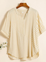 Blouses Femmes Rayé Simple Été Coton Aucune élasticité Quotidien Ample Régulier Régulier