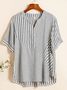 Blouses Femmes Rayé Simple Été Coton Aucune élasticité Quotidien Ample Régulier Régulier