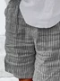 Shorts Femmes Géométrique Rue Été en Lin Naturel Micro-élasticité Pantalon droit Droit Régulier