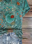 T-shirts Décontracté Floral Été Col V Jersey Régulier Droit Régulier T.-N.-L. pour Femmes