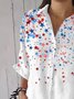 Chemises Femmes Simple Printemps / Automne Le jour de l'indépendance (Drapeau) Polyester Sportif & De Plein Air Manches Longues Trapèze Régulier Col de Chemise