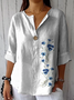Blouses Simple Floral Printemps / Automne Quotidien Ample Manches trois quarts Col Châle Régulier Régulier pour Femmes