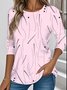 T-shirts Femmes Rayé Décontracté Printemps / Automne Aucune élasticité Ample Manches Longues Régulier Droit Non