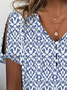 T-shirts Géométrique Décontracté Été Polyester Imprimé Ample Manches Courtes Régulier Ligne T pour Femmes