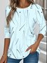 T-shirts Femmes Rayé Décontracté Printemps / Automne Aucune élasticité Ample Manches Longues Régulier Droit Non