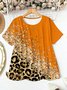 T-shirts Décontracté Printemps / Automne Coutures contrastées Micro-élasticité Manches trois quarts Col Rond Régulier Droit Régulier pour Femmes
