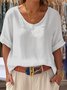 Blouses de Style Occidental Plain Été Aucune élasticité Ample Col Rond Régulier Régulier T.-N.-L. pour Femmes