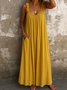 Femmes Plain Bleu à Bretelles Confortable Robe Maxi Décontracté