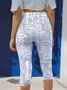 Pantalons De Yoga Géométrique Décontracté Été Quotidien Coupe Régulière Taille Élastique Pantalon coupe slim Droit Régulier pour Femmes