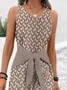 Combinaisons Géométrique Art Été Col V Taille Haute Micro-élasticité Coupe Régulière Sans Manches Camisole pour Femmes