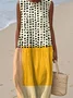 Femmes Géométrique Comme Image Col Rond Confortable Robe Maxi Décontracté