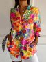 Chemises Décontracté Floral Printemps / Automne Polyester Quotidien Droit Boucle Régulier T.-N.-L. pour Femmes