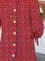 Blouses Rue Floral Été Manche Ballon Micro-élasticité Coupe Régulière Demi Manche Col Rond Régulier pour Femmes