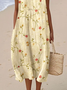 Femmes Floral Comme Image Col Rond Confortable Robe Maxi Décontracté