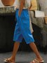 Pantalons Décontracté Plain Été Polyester Léger Aucune élasticité Ample Pantalon droit Droit pour Femmes
