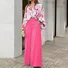 Deux Pièces Ensembles Femmes Géométrique Décontracté Été Polyester Naturel Bal Coupe Régulière Top Avec Pantalons Droit