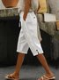 Pantalons Décontracté Plain Été Polyester Léger Aucune élasticité Ample Pantalon droit Droit pour Femmes